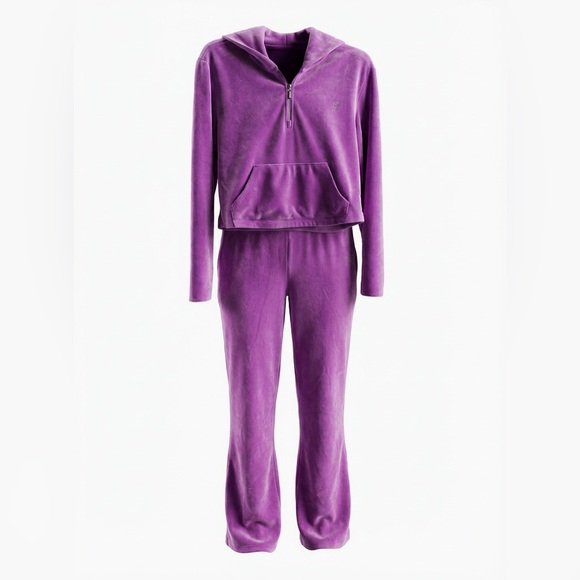 Juicy Couture Pants - Juicy Couture Velour Tracksuit Hoodie Purple Lavender Size Medium Y2K